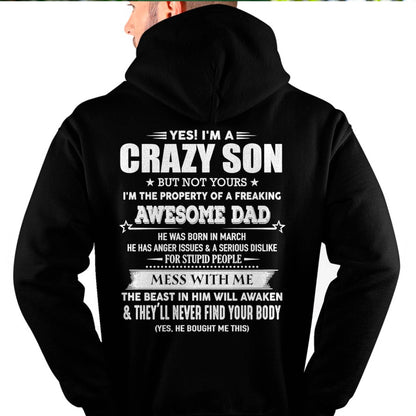 MARCH - YES! I'M A CRAZY SON - GIFT FOR SON FROM DAD - DOAN03 (SKU07-52-03)
