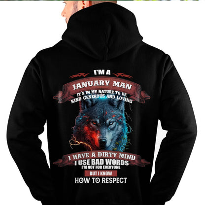 JANUARY - KNOW HOW TO RESPECT - BIRTHDAY T-SHIRT FOR MEN - TIEN01 (SKU12-162-01)