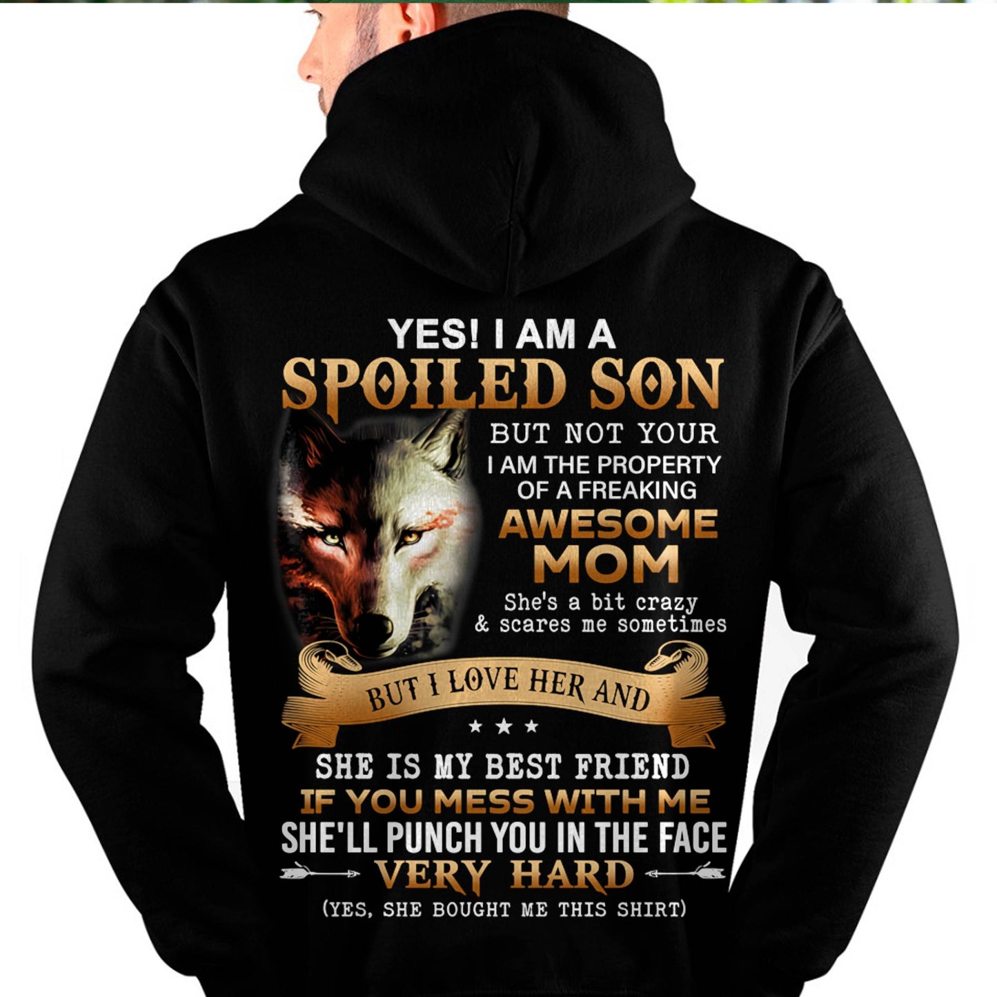 Lucky Son of Awesome Mom - Perfect Gift for Son From Mom - TIEN00 (SKU10-128-00)