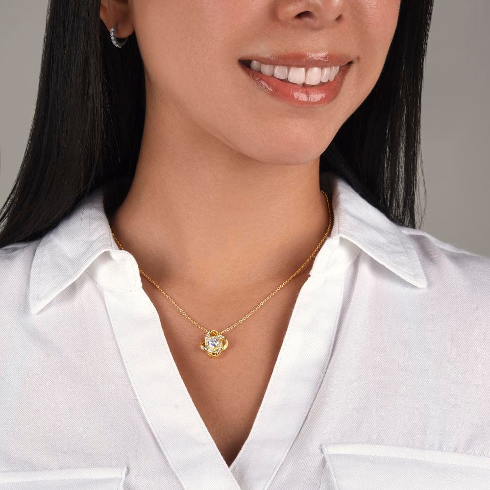 TO MY DAUGHTER FROM DAD "I PROMISE TO LOVE YOU FOR THE REST OF MINE" - Premium Love Knot Necklace