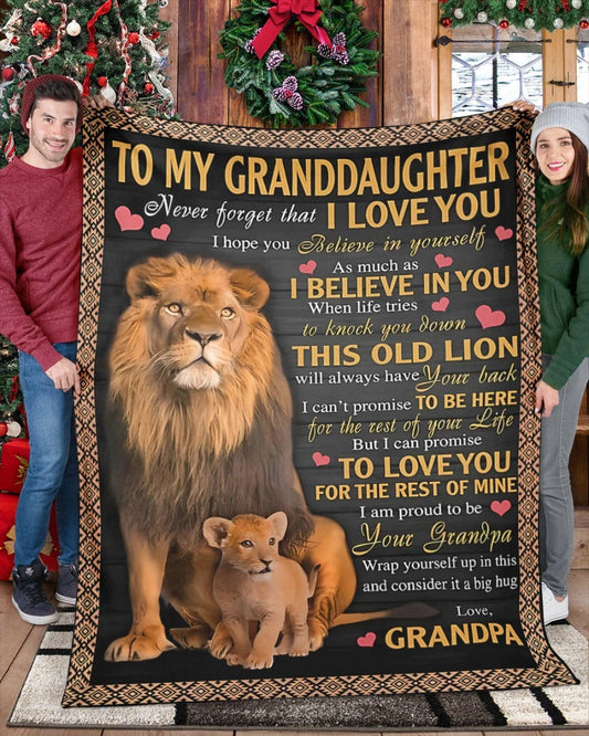 BLANKET FOR GRANDSON – COMFORT & WARMTH GIFT FROM GRANDPA  Sherpa Fleece Quilt Blanket TIEN00 (SKUB09-113)