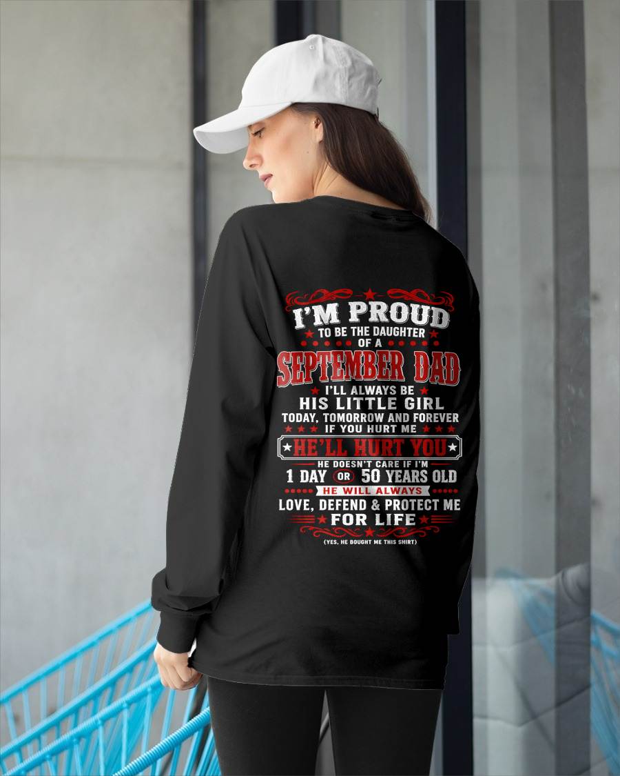 SEPTEMBER – "I'LL ALWAYS BE A LITTLE GIRL OF MY DAD" – RED VERSION – T – SHIRT FROM DAD – TIEN09 (SKU2608-154-09)