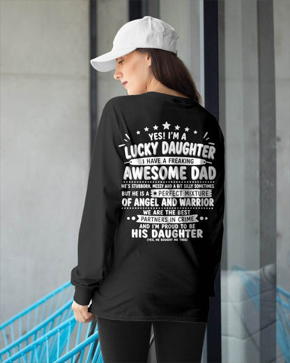 "Yes I'm A Lucky Daughter" – Cute T-Shirt From Dad – TIEN00 (SKU2606-44-00)