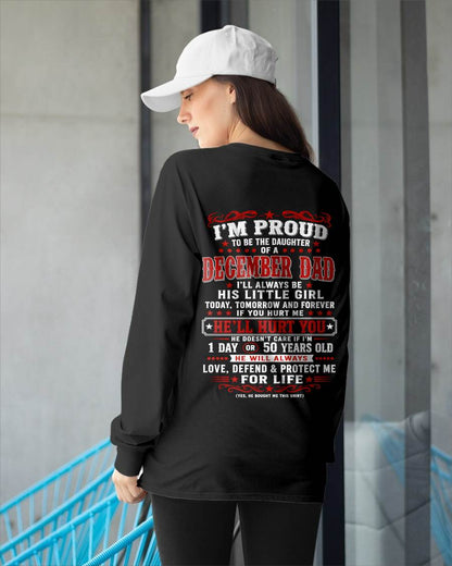 DECEMBER – "I'LL ALWAYS BE A LITTLE GIRL OF MY DAD" – RED VERSION – T – SHIRT FROM DAD – TIEN12 (SKU2608-154-12)