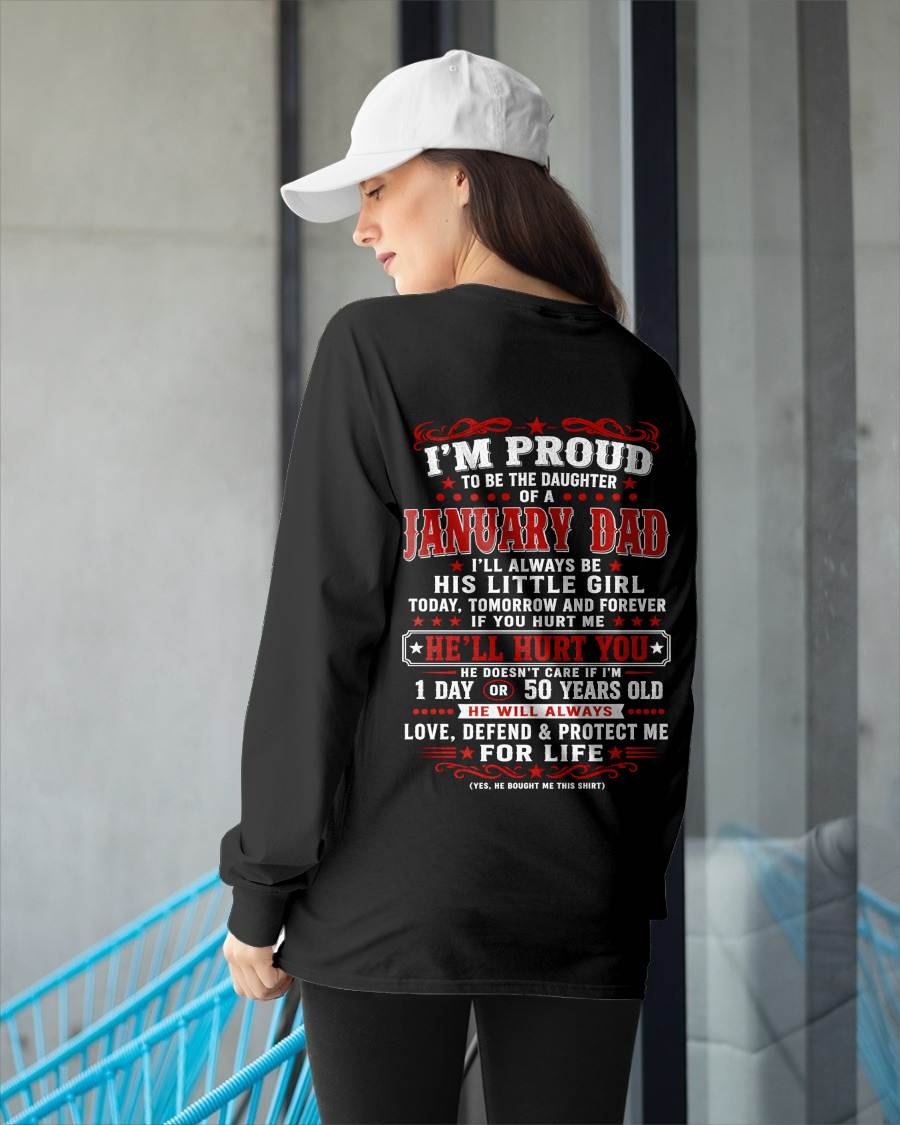JANUARY – "I'LL ALWAYS BE A LITTLE GIRL OF MY DAD" – RED VERSION – T – SHIRT FROM DAD – TIEN01 (SKU2608-154-01)