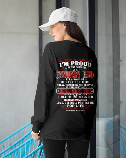 JANUARY – "I'LL ALWAYS BE A LITTLE GIRL OF MY DAD" – RED VERSION – T – SHIRT FROM DAD – TIEN01 (SKU2608-154-01)