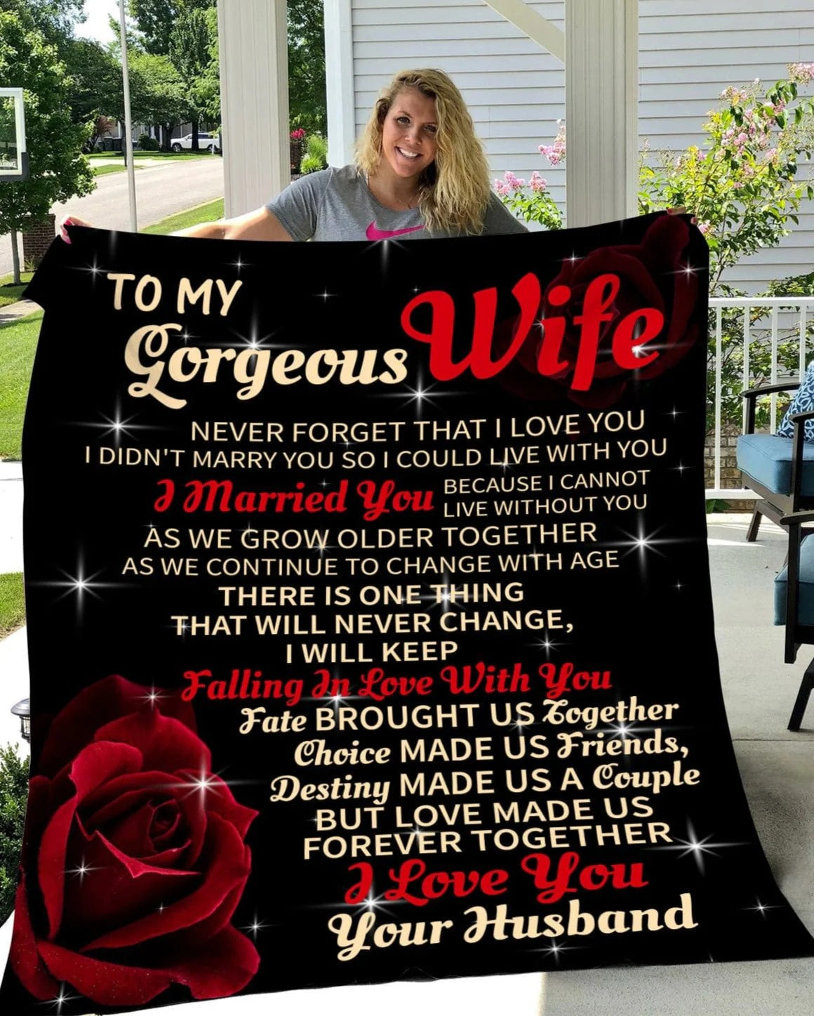 Special Gift For Your Wife Blanket "To My Gorgeous Wife" - From Husband