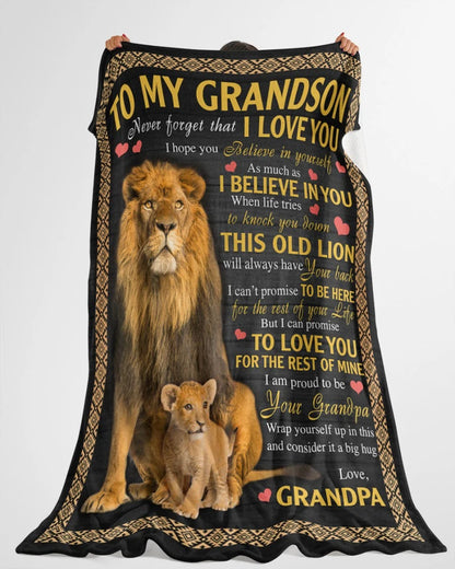 BLANKET FOR GRANDSON – COMFORT & WARMTH GIFT FROM GRANDPA  Sherpa Fleece Quilt Blanket TIEN00 (SKUB09-113)