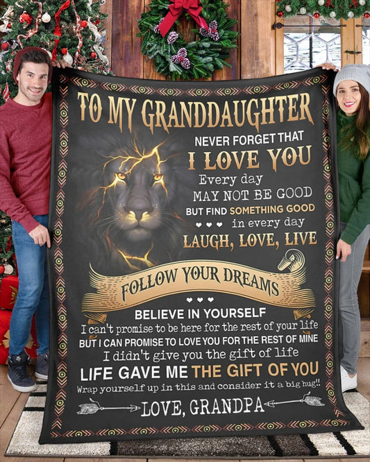 BLANKET FOR GRANDDAUGHTER – COMFORT & WARMTH GIFT FROM GRANDPA  Sherpa Fleece Quilt Blanket TIEN00 (SKUB09-44)