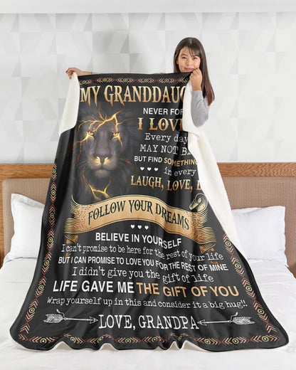 BLANKET FOR GRANDDAUGHTER – COMFORT & WARMTH GIFT FROM GRANDPA  Sherpa Fleece Quilt Blanket TIEN00 (SKUB09-44)