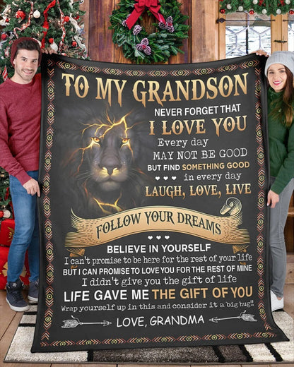 BLANKET FOR GRANDSON – COMFORT & WARMTH GIFT FROM GRANDMA  Sherpa Fleece Quilt Blanket hnds00 (SKUB09-43)