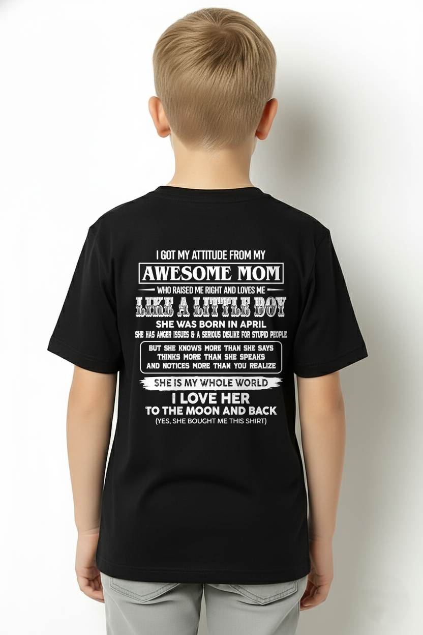 T - Shirt From Mom to Son  – "I LOVE MY MOM TO THE MOON AND THE BACK" – TIEN04 (SKU2605-32-04)