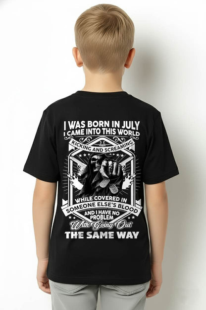 "I CAME INTO THIS WORLD WITH KICKING AND SCREAMING" – COOL T - SHIRT FOR MEN – TIEN07 (SKU2605-395-07)