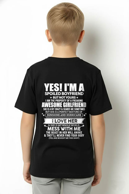 "I HAVE A GIRLFRIEND - SHE IS SUNSHINE AND HURRICANE" –  T - SHIRT FROM WIFE – TIEN00 (SKU2606-389-00)