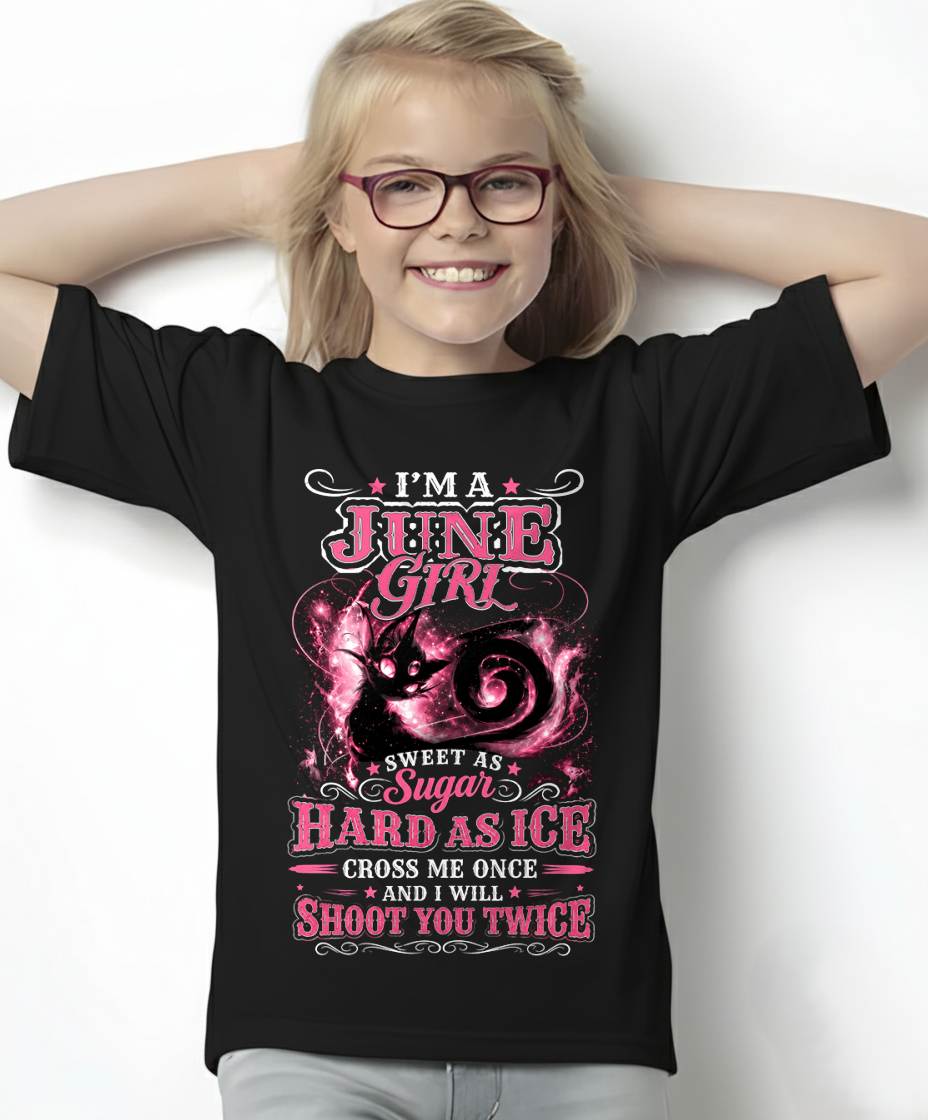 JUNE GIRL – "SWEET AS SUGAR - HARD AS ICE" – PINK VERSION – T-SHIRT FOR WOMEN – TIEN06 (SKU2607-325-06)