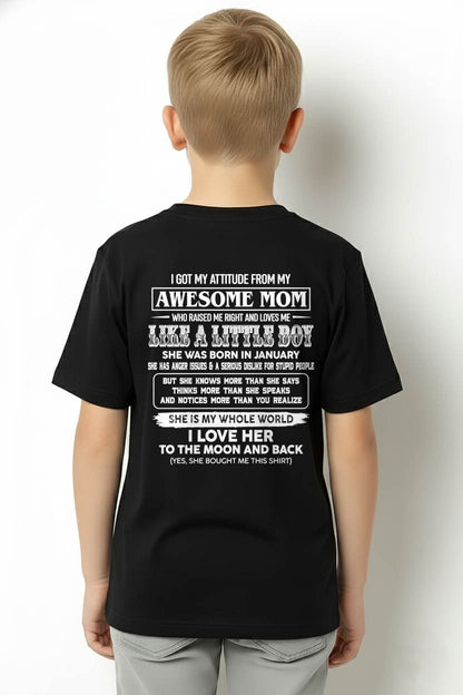 T - Shirt From Mom to Son  – "I LOVE MY MOM TO THE MOON AND THE BACK" – TIEN02 (SKU2605-32-02)