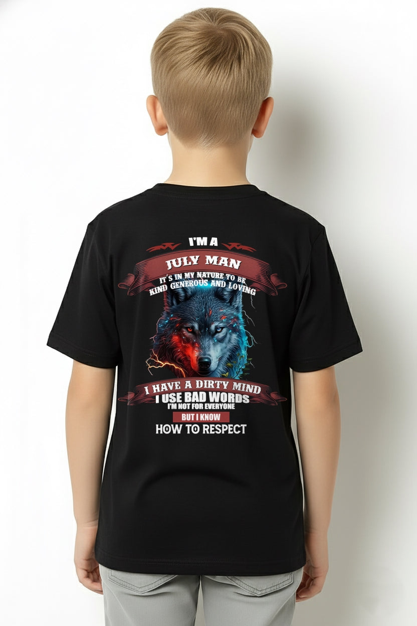 JULY - KNOW HOW TO RESPECT - BIRTHDAY T-SHIRT FOR MEN - TIEN07 / male (SKU12-162-07)