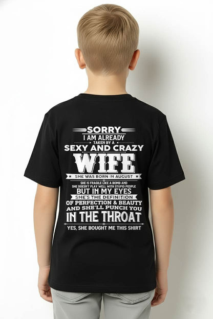 "MY WIFE IS THE DEFINITION OF PERFECTION & BEAUTY" – T- SHIRT FROM WIFE – TIEN08 (SKU2605-358-08)