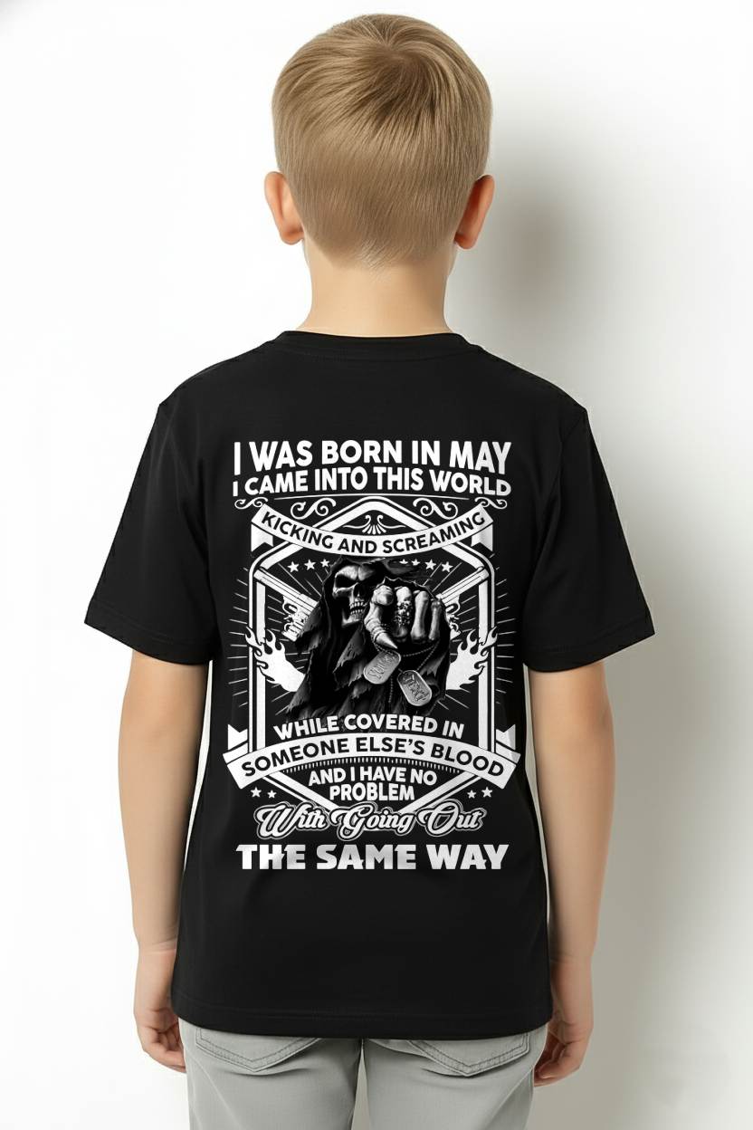 "I CAME INTO THIS WORLD WITH KICKING AND SCREAMING" – COOL T - SHIRT FOR MEN – TIEN05 (SKU2605-395-05)