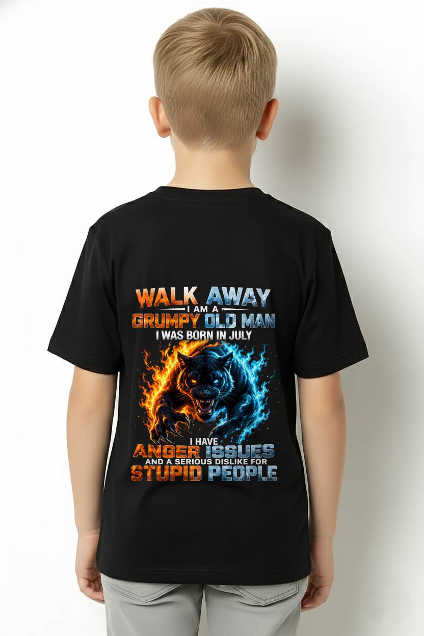 JULY – "I'M A GRUMPY OLD MAN - I'M SERIOUS DISLIKE STUPID PEOPLE" – TIGER VERSION – T-SHIRT FOR MEN – TIEN07 (SKU2607-330-07)
