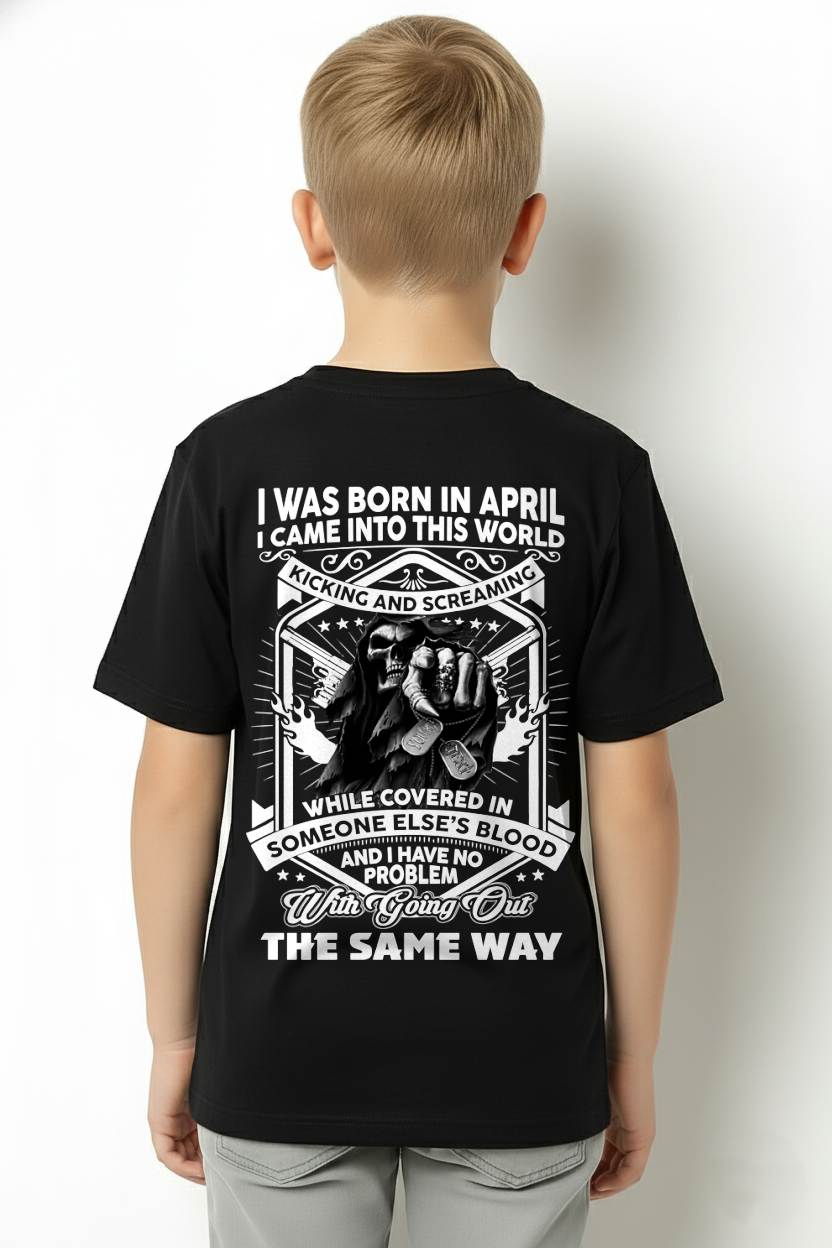 "I CAME INTO THIS WORLD WITH KICKING AND SCREAMING" – COOL T - SHIRT FOR MEN – TIEN04 (SKU2605-395-04)