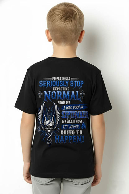 "STOP!! EXPECTING NORMAL FROM ME - IT'S NEVER HAPPEN" –  COOL T - SHIRT FOR MEN – TIEN09 (SKU2606-172-09)
