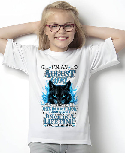 AUGUST – "I AM A ONCE IN A LIFETIME KIND OF WOMAN" – WHITE – T – SHIRT FOR WOMEN – TIEN08 (SKU2608-15-08)