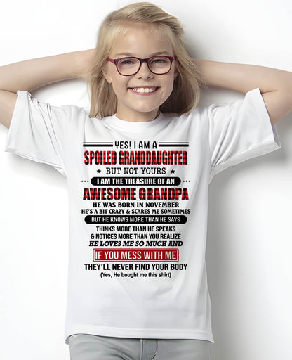 NOVEMBER - YES! I'M A SPOILED GRANDDAUGHTER - GIFT FROM GRANDPA - TIEN11 (SKU26T-01317-11)