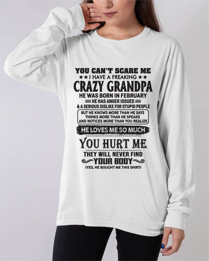 February – You Can’t Scare Me I Have A Freaking Crazy Grandpa – Gift For Granddaughter From Grandpa – DOAN02 (SKU12-221-02)