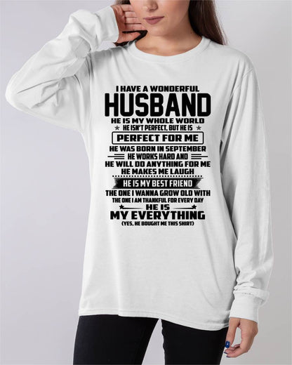September – I Have A Wonderful Husband – Gift For Wife From Husband – DOAN09 (SKU12-314-09)