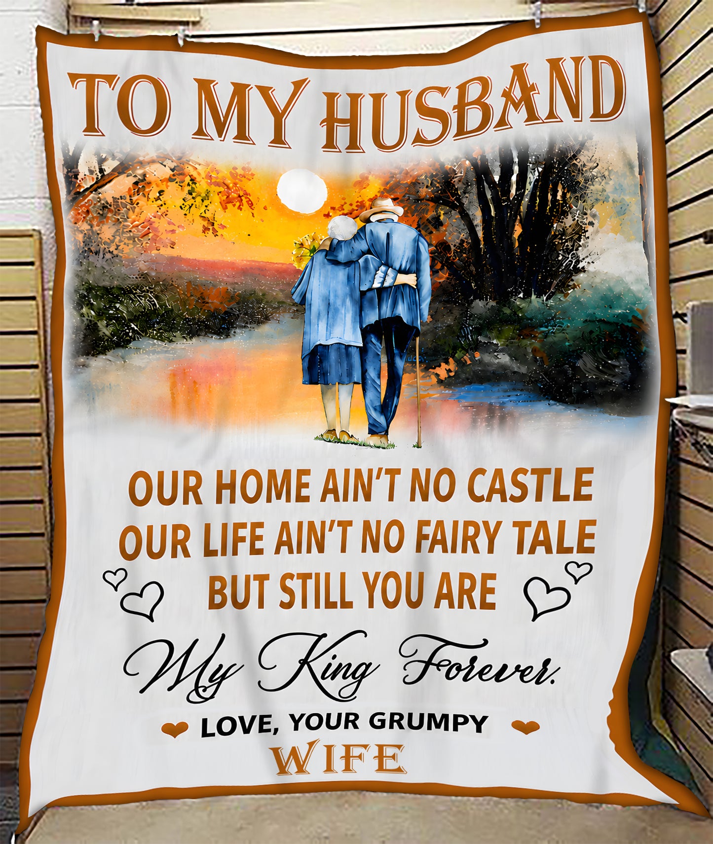 SPECIAL BLANKET TO YOUR HUSBAND - A WARM HUG FROM WIFE - TIEN00 (SKU2608-22)