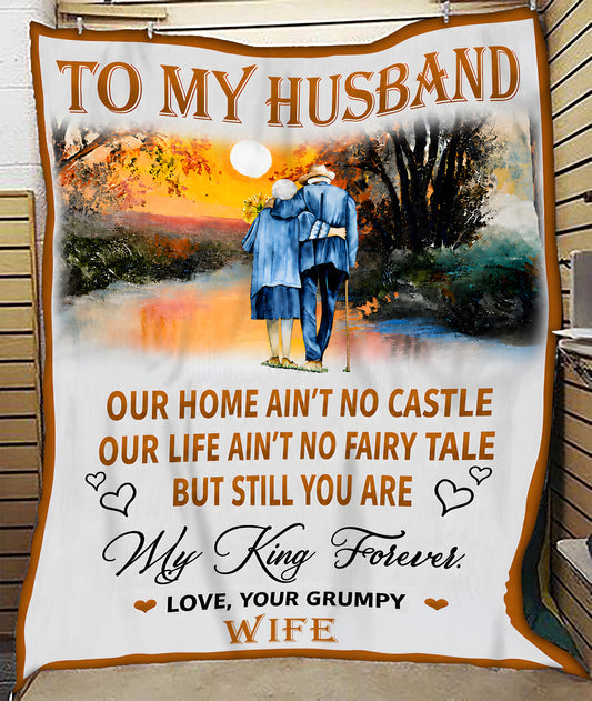 SPECIAL BLANKET TO YOUR HUSBAND - A WARM HUG FROM WIFE - TIEN00 (SKU2608-22)