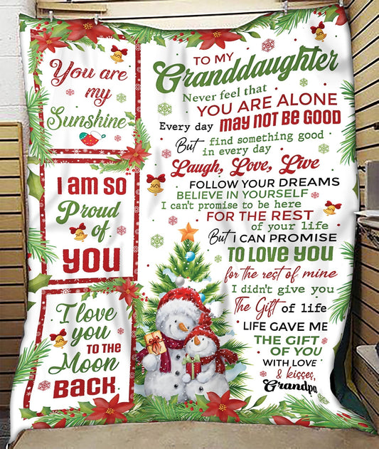 BLANKET FOR GRANDDAUGHTER – COMFORT & WARMTH CHRISTMAS GIFT FROM GRANDPA  Sherpa Fleece Quilt Blanket TIEN00 (SKUB10-184)
