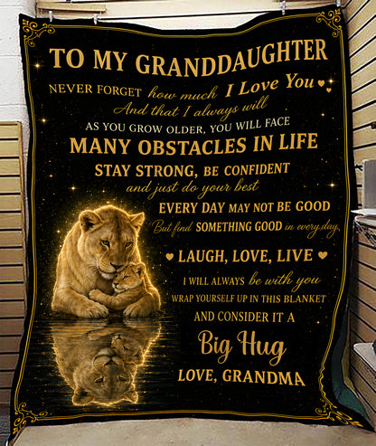 SPECIAL BLANKET TO YOUR GRANDDAUGHTER - A WARM HUG FROM GRANDMA - TIEN00(SKU2607-130)