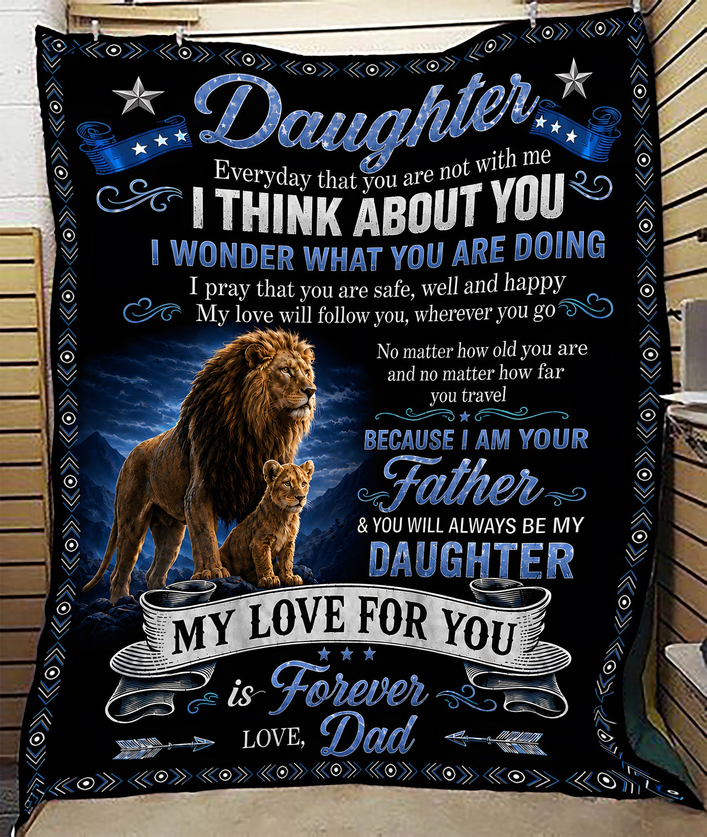 SPECIAL BLANKET TO YOUR DAUGHTER - A WARM HUG FROM DAD - TIEN00 (SKU2608-32)
