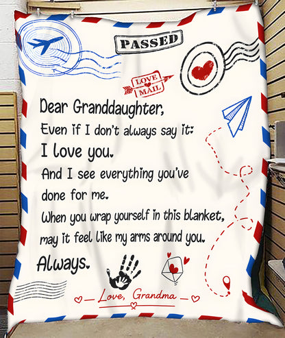 SPECIAL BLANKET TO YOUR GRANDDAUGHTER - A WARM HUG FROM GRANDMA - TIEN00 (SKU2608-312)