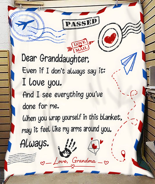 SPECIAL BLANKET TO YOUR GRANDDAUGHTER - A WARM HUG FROM GRANDMA - TIEN00 (SKU2608-312)
