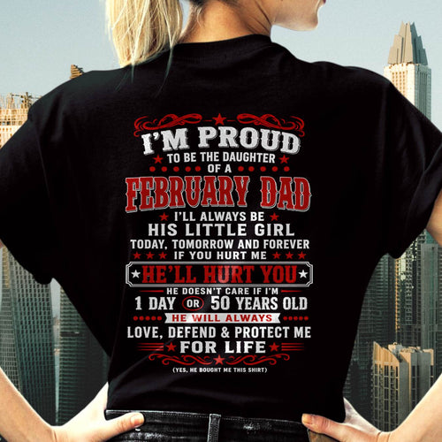 FEBRUARY – "I'LL ALWAYS BE A LITTLE GIRL OF MY DAD" – RED VERSION – T – SHIRT FROM DAD – TIEN02 (SKU2608-154-02)