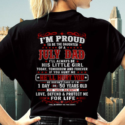 JULY – "I'LL ALWAYS BE A LITTLE GIRL OF MY DAD" – RED VERSION – T – SHIRT FROM DAD – TIEN07 (SKU2608-154-07)