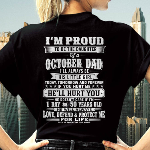 OCTOBER – "I'LL ALWAYS BE A LITTLE GIRL OF MY DAD" – T – SHIRT FROM DAD – TIEN10 (SKU2607-210-10)