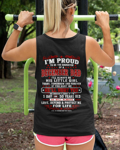 DECEMBER – "I'LL ALWAYS BE A LITTLE GIRL OF MY DAD" – RED VERSION – T – SHIRT FROM DAD – TIEN12 (SKU2608-154-12)