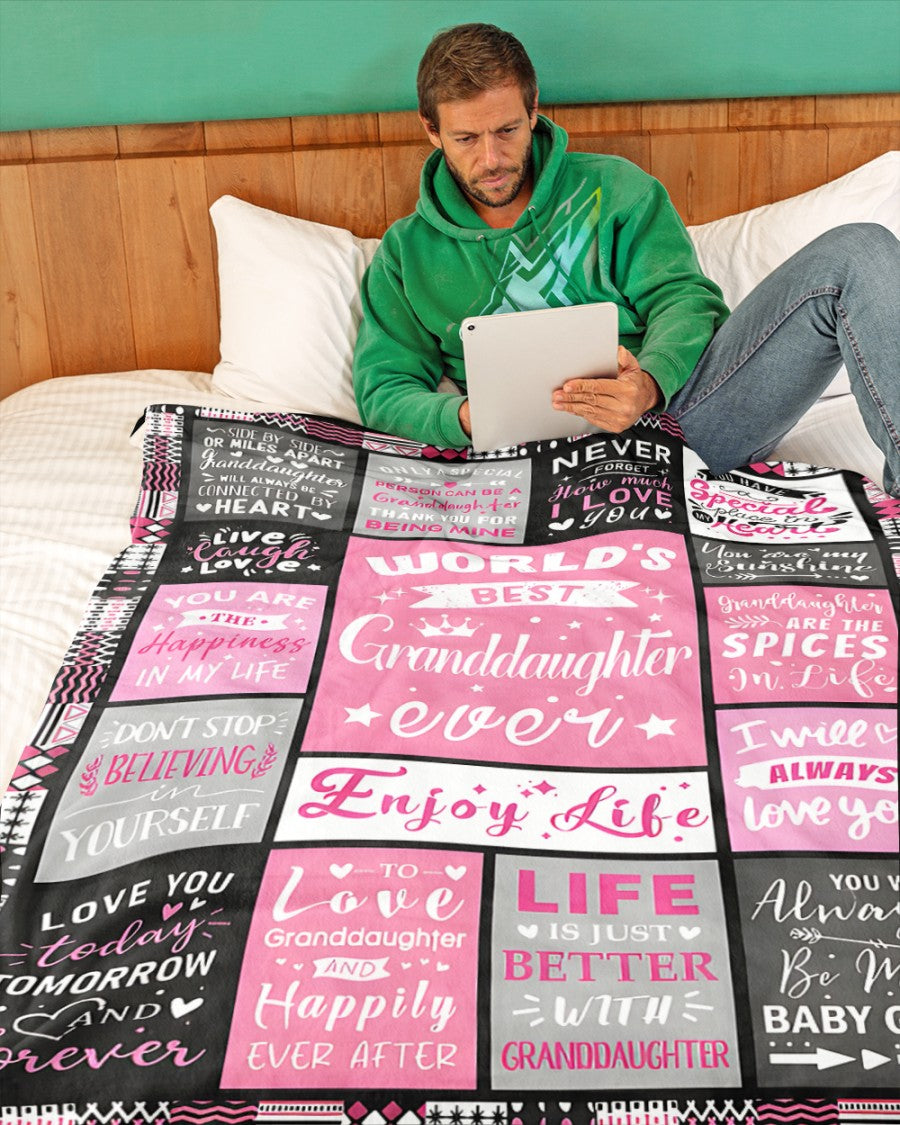 TO MY GRANDDAUGHTER - GIFT FOR GRANDDAUGHTER - Sherpa Fleece Blanket From Grandparent (SKUB-TIEN-07)