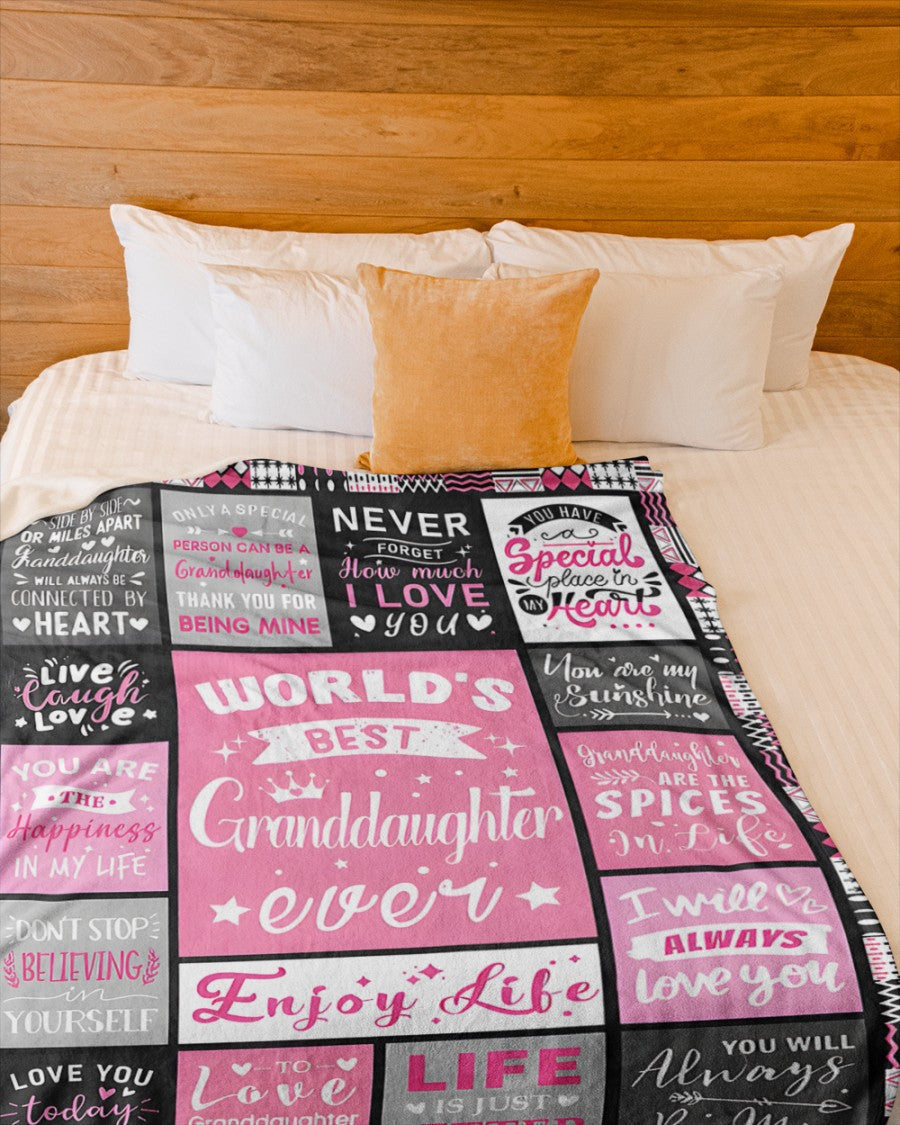TO MY GRANDDAUGHTER - GIFT FOR GRANDDAUGHTER - Sherpa Fleece Blanket From Grandparent (SKUB-TIEN-07)