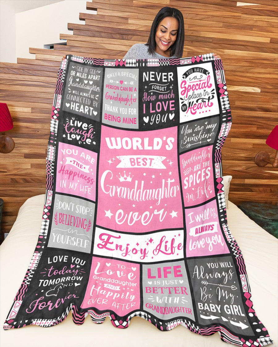 TO MY GRANDDAUGHTER - GIFT FOR GRANDDAUGHTER - Sherpa Fleece Blanket From Grandparent (SKUB-TIEN-07)