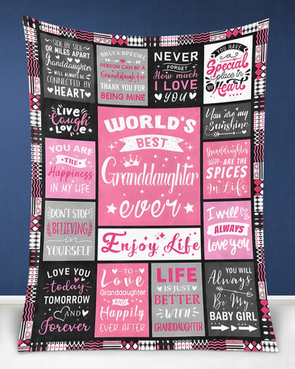 TO MY GRANDDAUGHTER - GIFT FOR GRANDDAUGHTER - Sherpa Fleece Blanket From Grandparent (SKUB-TIEN-07)