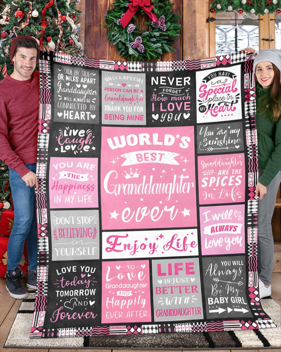 TO MY GRANDDAUGHTER - GIFT FOR GRANDDAUGHTER - Sherpa Fleece Blanket From Grandparent (SKUB-TIEN-07)