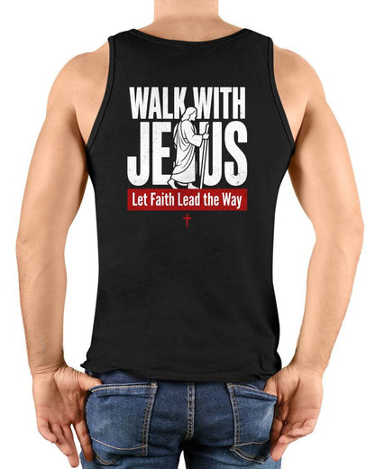 WALKING WITH JESUS - CHRISTIAN T-SHIRT - FOR MEN tien00 (SKU2608-128)