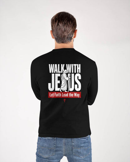 WALKING WITH JESUS - CHRISTIAN T-SHIRT - FOR MEN tien00 (SKU2608-128)