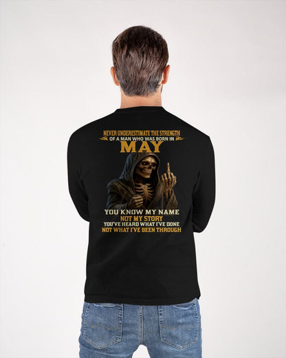 MAY - NEVER UNDERESTIMATE - BIRTHDAY T-SHIRT FOR MEN - TIEN05 (SKU26T-01-06-05)