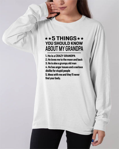FIVE THINGS YOU SHOULD KNOW ABOUT MY GRANDPA - GIFT FROM GRANDPA - TIEN00 (SKU2603-134-00)